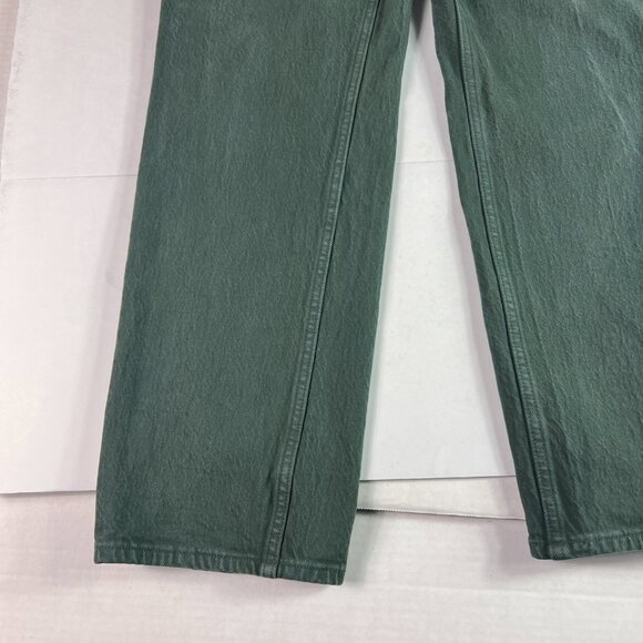 Abercrombie Fitch Jeans Womens 29x30* 90s Straight High Rise Green Denim Tag 28R - Picture 6 of 16